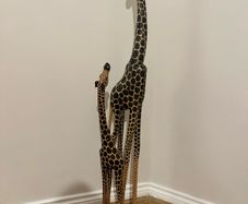 Solid Wood African Giraffe Ornament