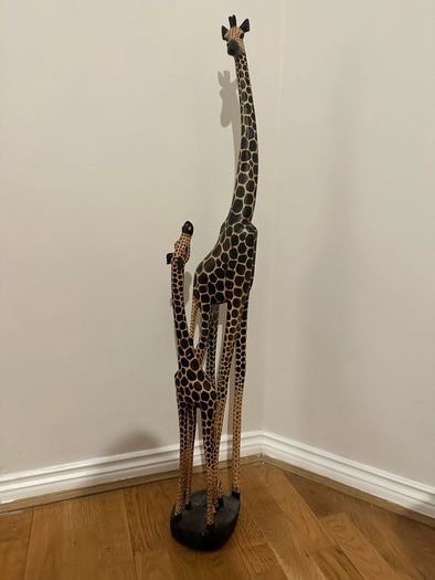 Solid Wood African Giraffe Ornament