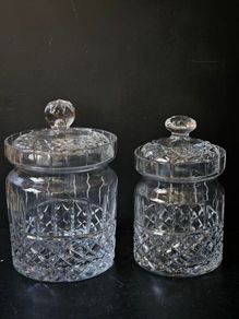 High quality 24%lead crystal lidded barrels jars