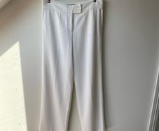 Paul Costelloe White Wide-Leg Tailored Trousers