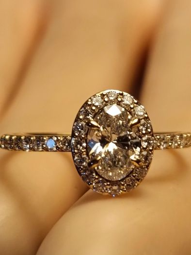 14ct Yellow Gold Petite Lab Grown Diamond Solitaire Ring with Accents