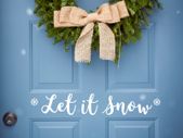 Let is Snow Front Door Decal, Merry Christmas Door Decal, Let It Snow,  Merry Christmas Decal, Let It Snow Window Sticker, Christmas Door Sign