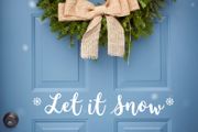 Let is Snow Front Door Decal, Merry Christmas Door Decal, Let It Snow,  Merry Christmas Decal, Let It Snow Window Sticker, Christmas Door Sign