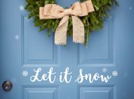 main image for ad Let is Snow Front Door Decal, Merry Christmas Door Decal, Let It Snow,  Merry Christmas Decal, Let It Snow Window Sticker, Christmas Door Sign