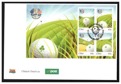 2006 Ireland Ryder Cup (Golf) Commemorative Stamps Miniature Sheet An Post First Day Cover (FDC)