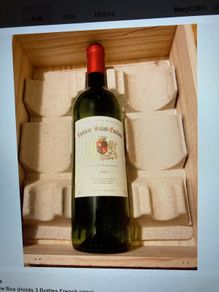 Wooden Wine Box( holds 3 bottles French wine)