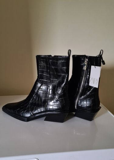 Zara Croc Boots Size Uk 8 (nwt)