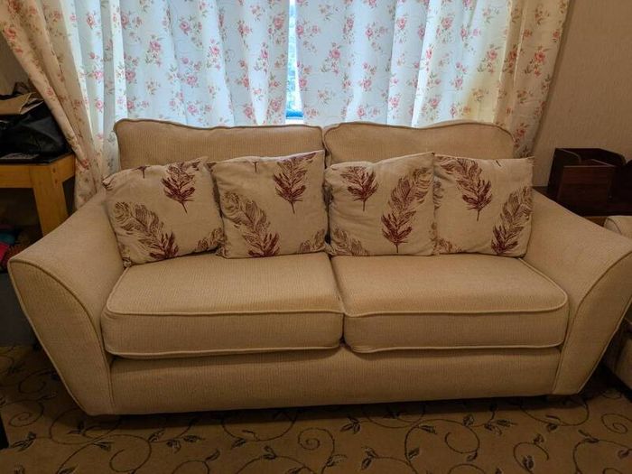 2 seaters & 3 seater beige sofas for sale