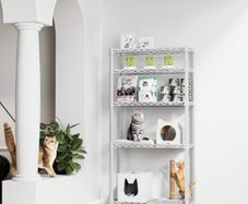 5 Tier Shelf Metal Storage Shelves Wire Rack Closet Organizers for Garage Kitchen Bathroom Laundry White 30 x 75 x 151.1 cm