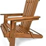Chair wooden Adirondack Acacia Wood 160 kg Load Capacity Weatherproof Folding Armrests Garden Lounger Chair Balcony  Wooden Chair Ergonomic Brown Image 2
