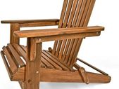 Chair wooden Adirondack Acacia Wood 160 kg Load Capacity Weatherproof Folding Armrests Garden Lounger Chair Balcony  Wooden Chair Ergonomic Brown