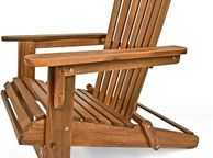 main image for ad Chair wooden Adirondack Acacia Wood 160 kg Load Capacity Weatherproof Folding Armrests Garden Lounger Chair Balcony  Wooden Chair Ergonomic Brown
