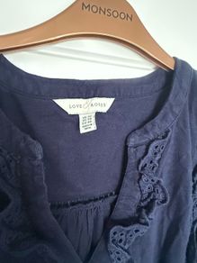 Love & Roses Navy Long-Sleeved Top Size 18