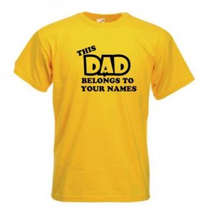Personalized Name, this dad belongs to T-shirt Tshirt Tee Shirt Fathers day gift