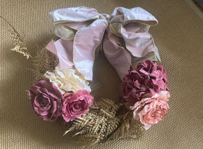 Large gold & pink wreath Brown Thomas
