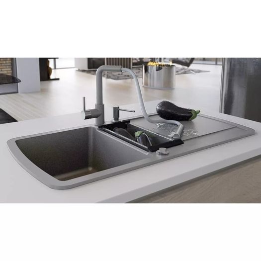 Granite Kitchen Sink Double Basin Grey