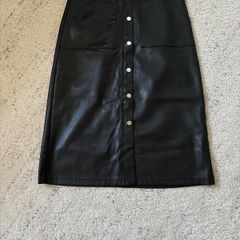 Oasis faux leather A-line skirt size 10