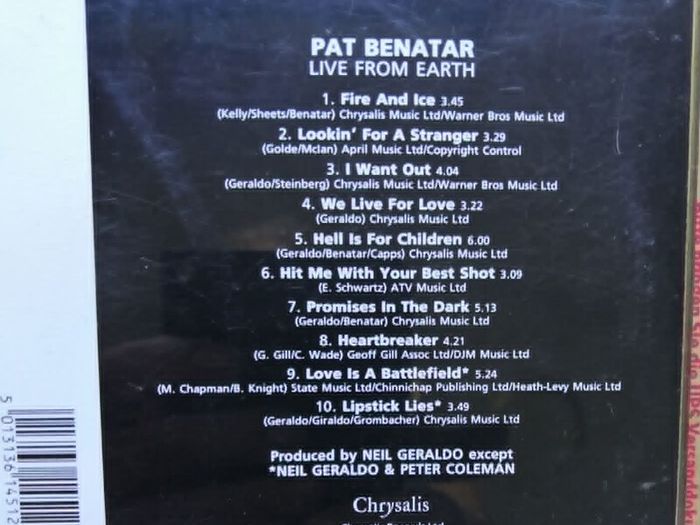 Pat Benatar - Live From Earth CD