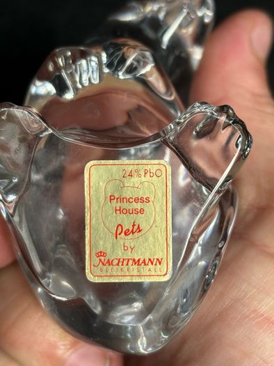 Vintage Lead Crystal Mouse Figurine / Desk Accessory
