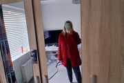 faux fur coat red