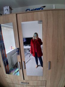 faux fur coat red