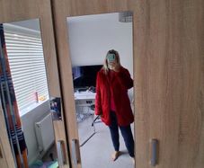 faux fur coat red