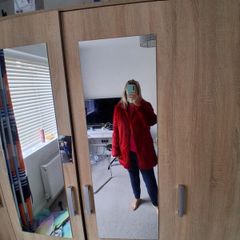 faux fur coat red