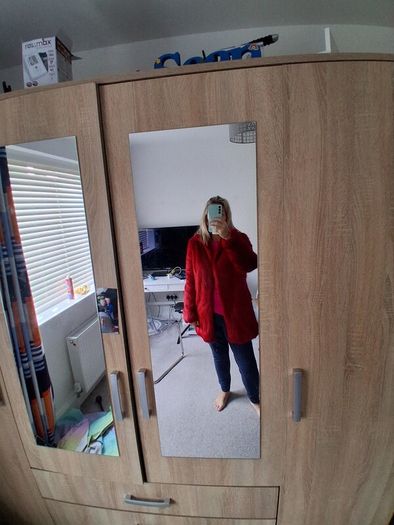 faux fur coat red
