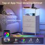 3 Drawers Chest of Drawers for Bedroom with Charging Station and LED Light Image 5