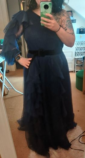 Navy long dress size M-L TS couture atelier designer special occasion  dress