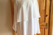 Ladies ZHENZI white floatie chiffon blouse top XXL 24/26 Includes postage