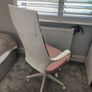 Swivel Office Chair, Pink and White Image 2