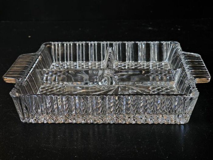 NEW Crystal  Serving Dish Tray with Handles