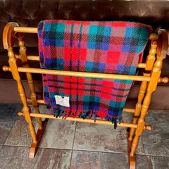 Antique Victorian Style Free Standing Pine Country Wooden Towel Rail Stand Rack