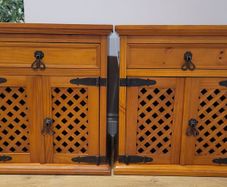 2 Mexican Pine Bedside Cabinets