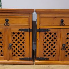 2 Mexican Pine Bedside Cabinets