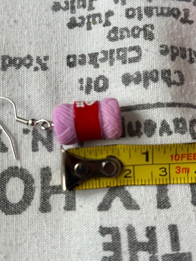 Brand New Pink Wool Earrings