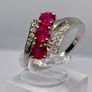 African Ruby & Natural Zircon Bypass Ring in Platinum Overlay Sterling Silver Image 10