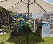 Garden parasol and base
