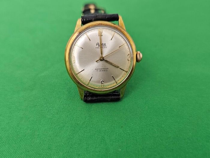 Vintage Swiss Made Ajax Incabloc Swiss Watch Gold Plated 1960s