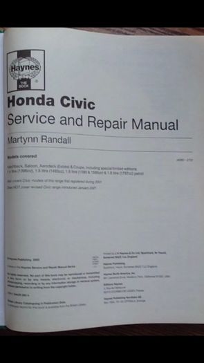 Haynes manual honda  civic 1995-2000