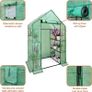 SALE Walk In Greenhouse With Shelves,Walk-In Plant Green House With Durable Green PE Cover, 3 Tiers 6 Shelves Stands with Ground Pegs & Ropes for Stability, 4.7x2.4x6.4ft Image 4