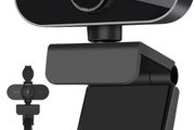 Webcam with Microphone and Tripod for PC, Desktop, Laptop, Plug and Play USB Web Camera with Privacy Cover, 1080P Full HD Webcam for Conference, Studying, Zoom, Skype, Compatible Windows, Mac Android