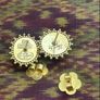 Carolyn Tyler Designer 22ct Gold & Tahitian Pearl Earrings Image 6