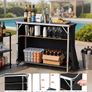 Folding Portable Bar Table, 1105 x 390 x 1010 mm, with Carry Bag, 2 Storage Shelves, and Detachable Skirt, Quick and Easy Setup Image 3