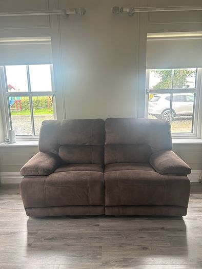 2 seater brown recliner sofa