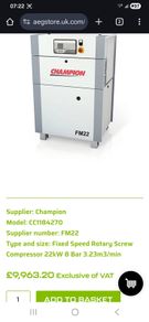 Champion screw compressor