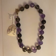 Amethyst & Smokey quartz necklace