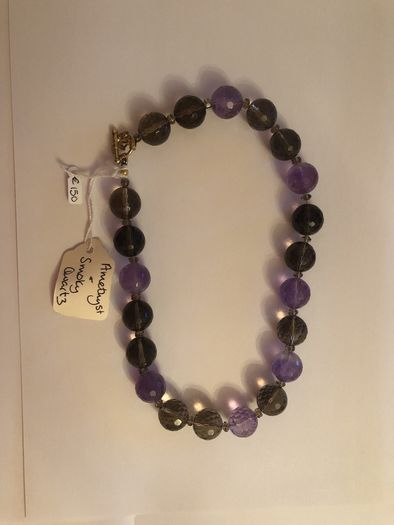 Amethyst & Smokey quartz necklace