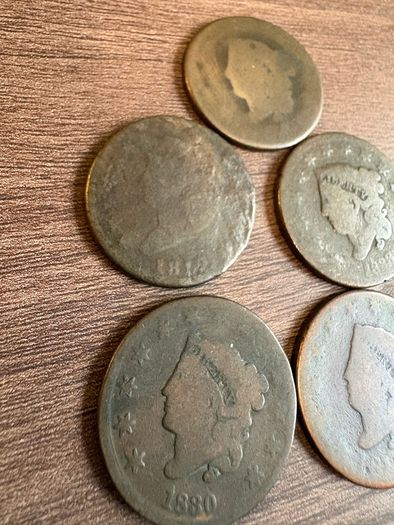 USA Large Cent 5 coin Lot